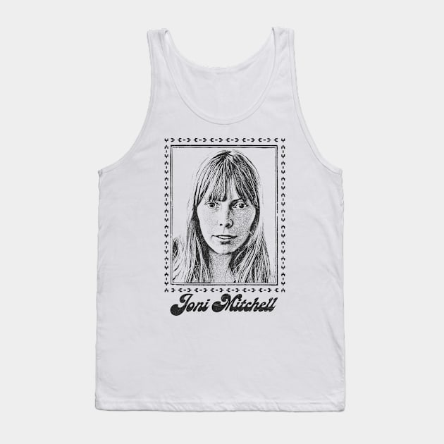 Joni Mitchell / Retro 1970s Style Fan Art Design Tank Top by DankFutura